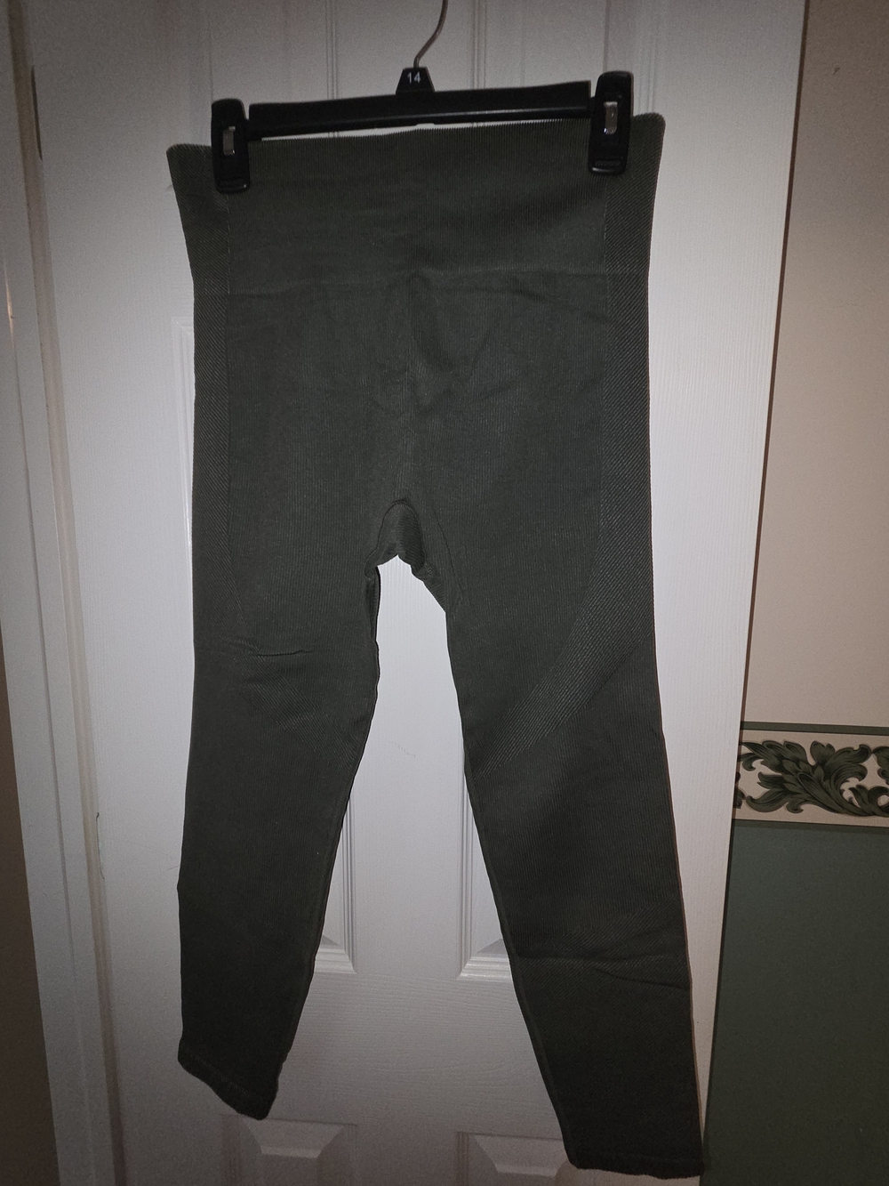 JoyLab Olive Green High-Waist Ribbed Leggings